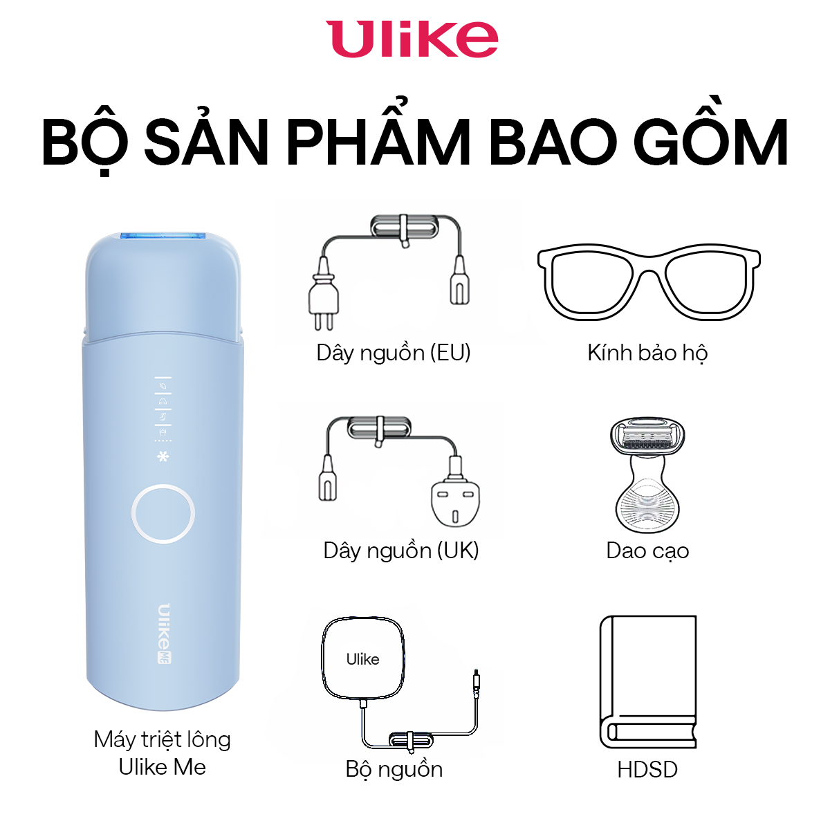 Máy triệt lông Ulike ME công nghệ làm mát Ice Cooling IPL Sapphire Xanh thiên thanh