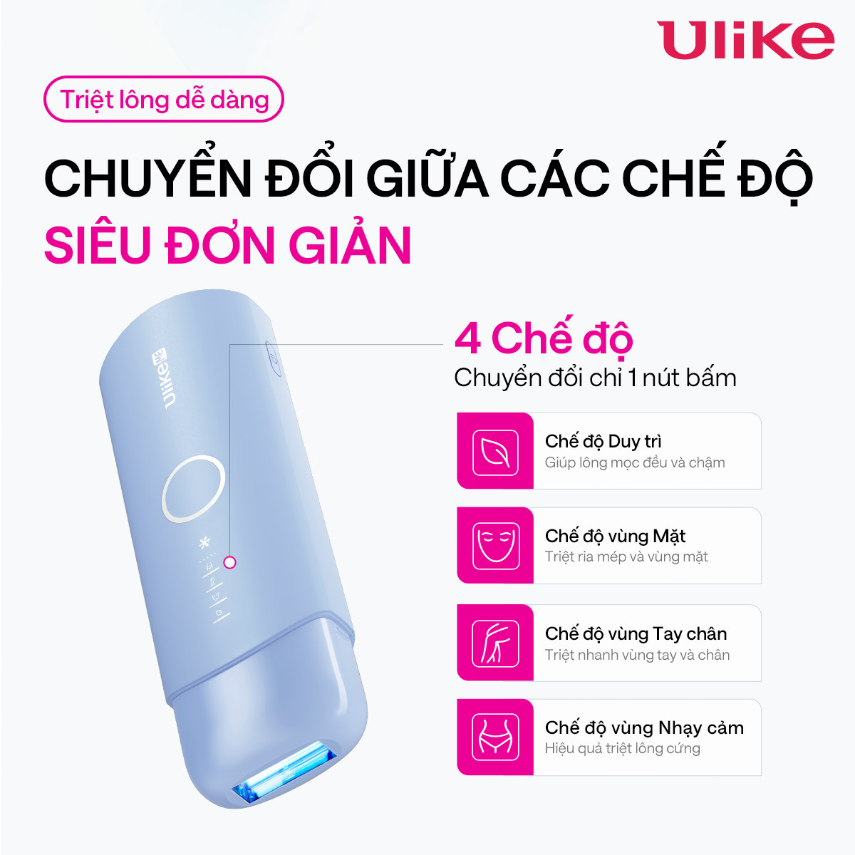 Máy triệt lông Ulike ME công nghệ làm mát Ice Cooling IPL Sapphire Xanh thiên thanh