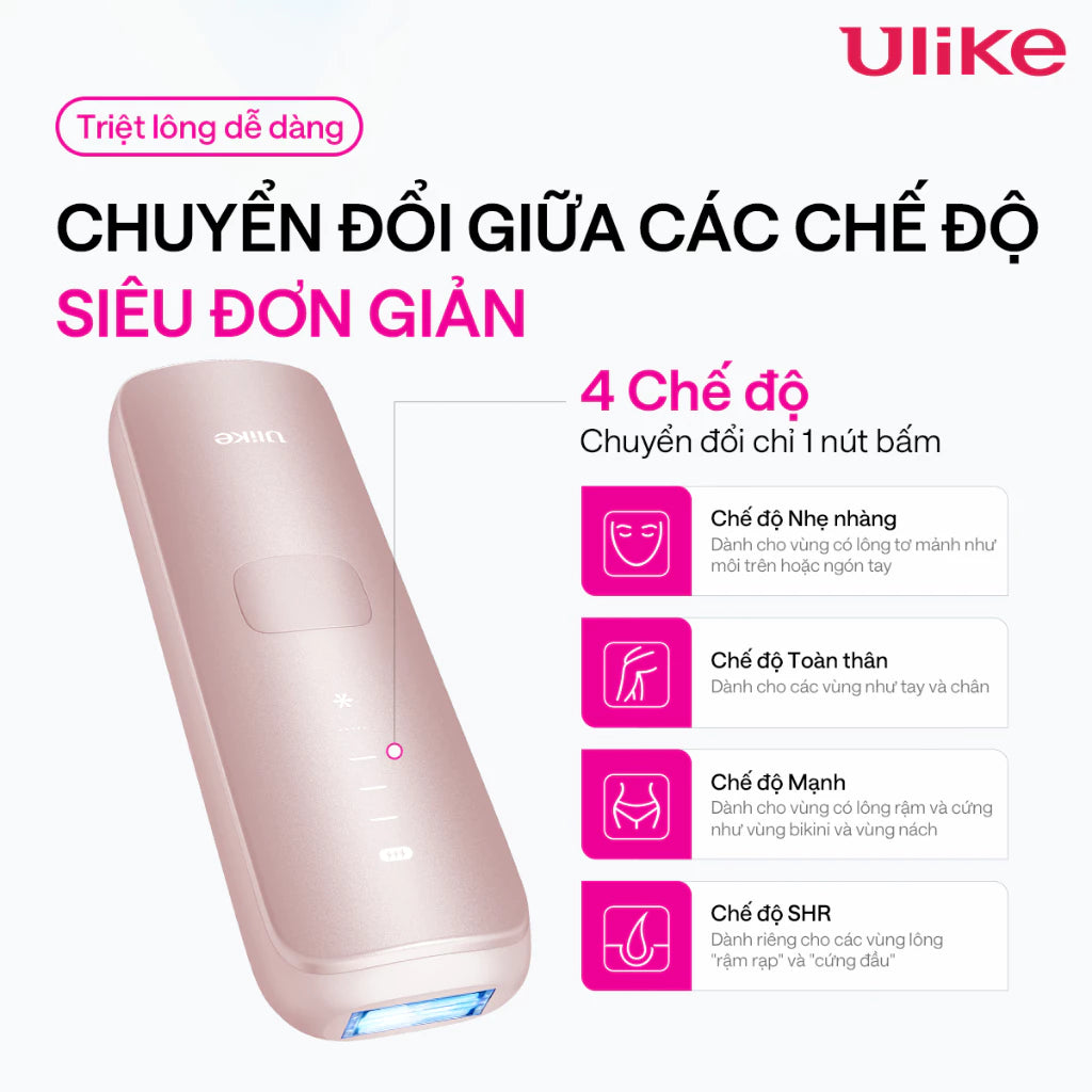 Máy triệt lông Ulike Swift 7 công nghệ làm mát Ice Cooling IPL Sapphire Hồng - LK